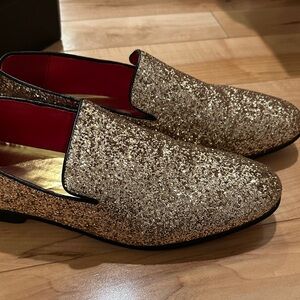Gold Glitter Men's Loafers
